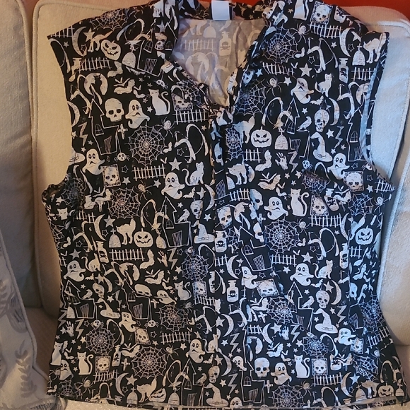 Retrolicious Tops - 2 For $50 Unique Vintage Retrolicious Black and White Halloween Blouse